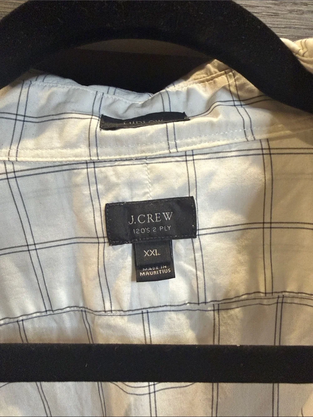 J. Crew Grey and White Windowpane Button-Down Shirt